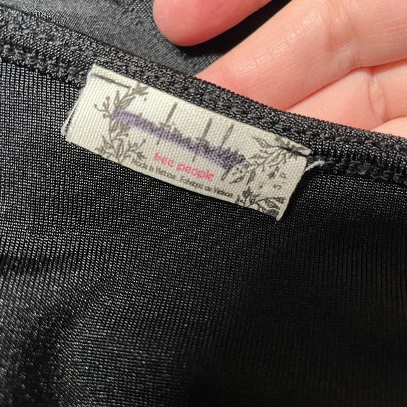 free people oh lucky you bodysuit black long sleeve drape neck womens size small - Picture 5 of 8